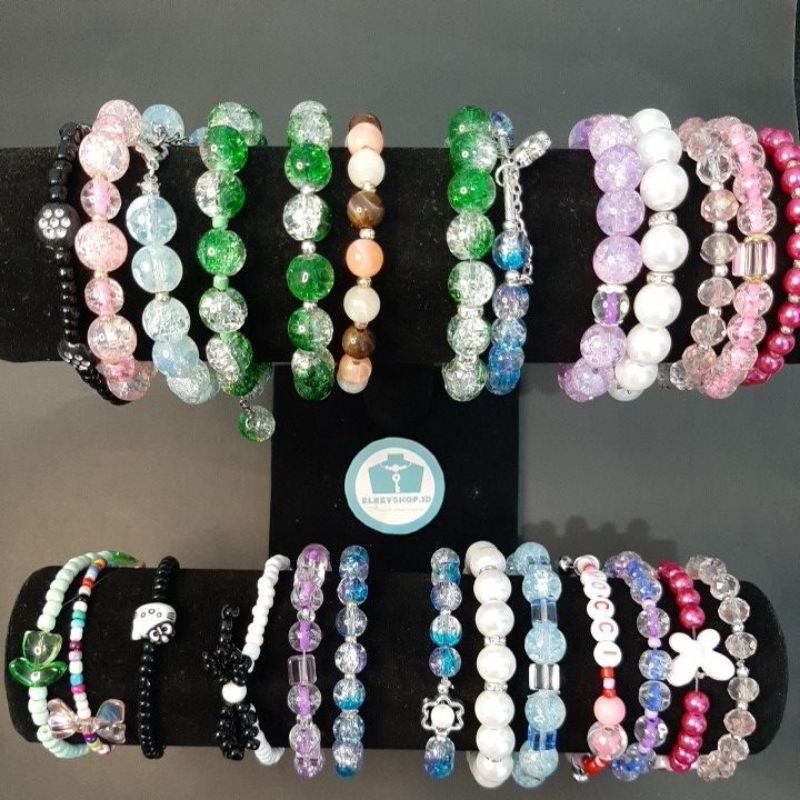 Gelang Manik mutiara kaca / gelang manik anak / gelang dewasa