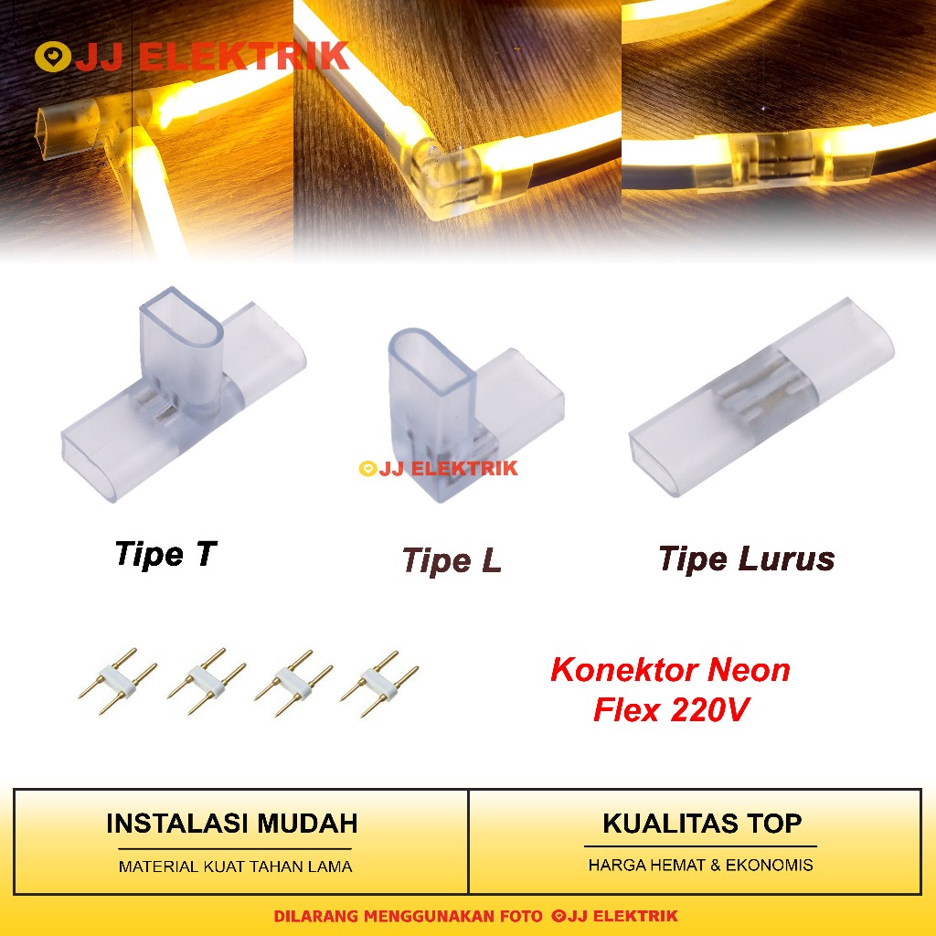 Sambungan Konektor Lampu LED NEON FLEX 2835 SMD 220V