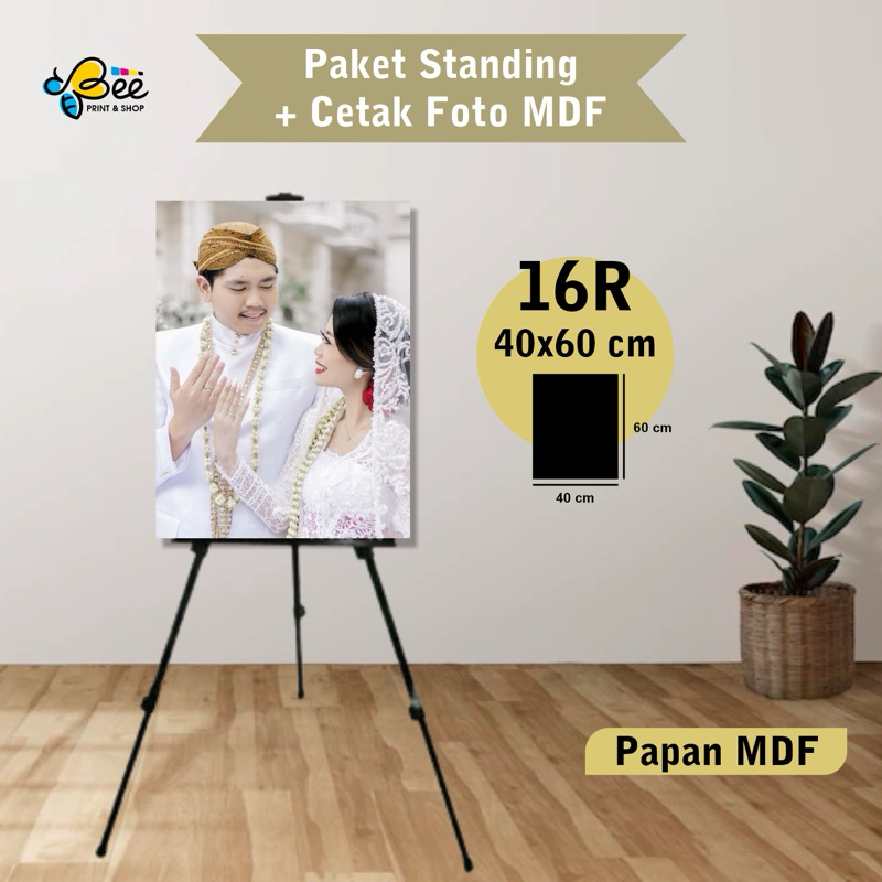 PAKET CETAK FOTO MDF + STANNDING , 16R 40X60CM UNTUK FOTO PREWEDDING , Foto prewedding , foto weddin