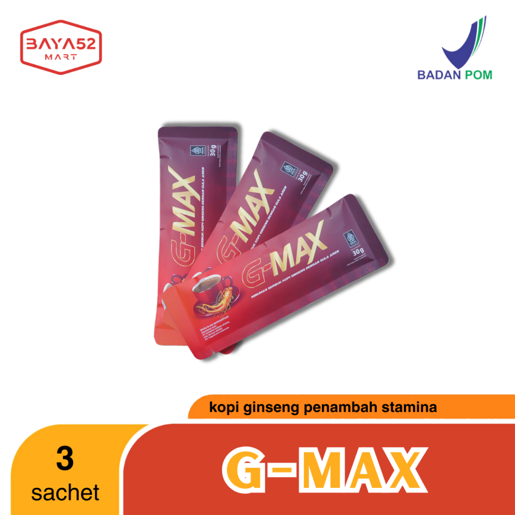 

G-MAX Kopi Ginseng Kuat Pria Tahan Lama Original 100% ECER 1 Sachet