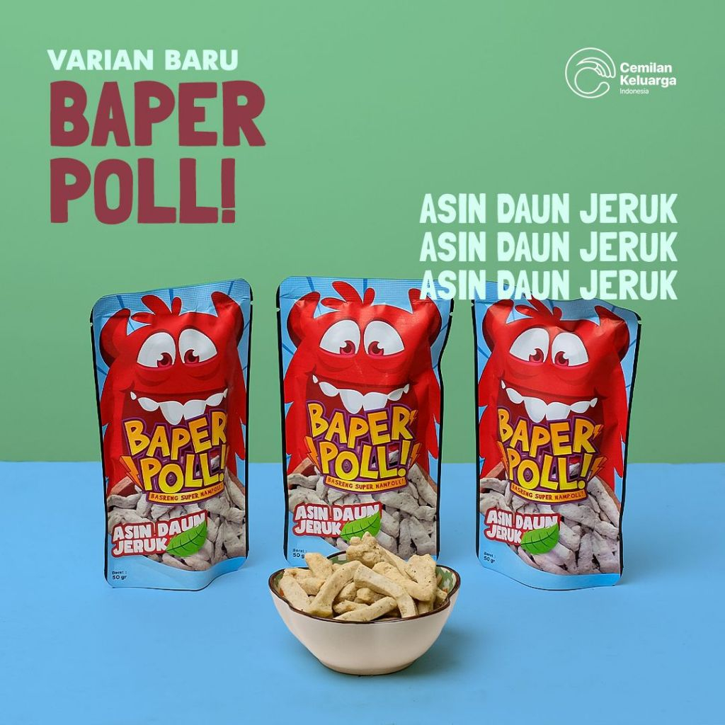 

cekelin BAPERPOLL basreng super nampol rasa asin daun jeruk 50gr