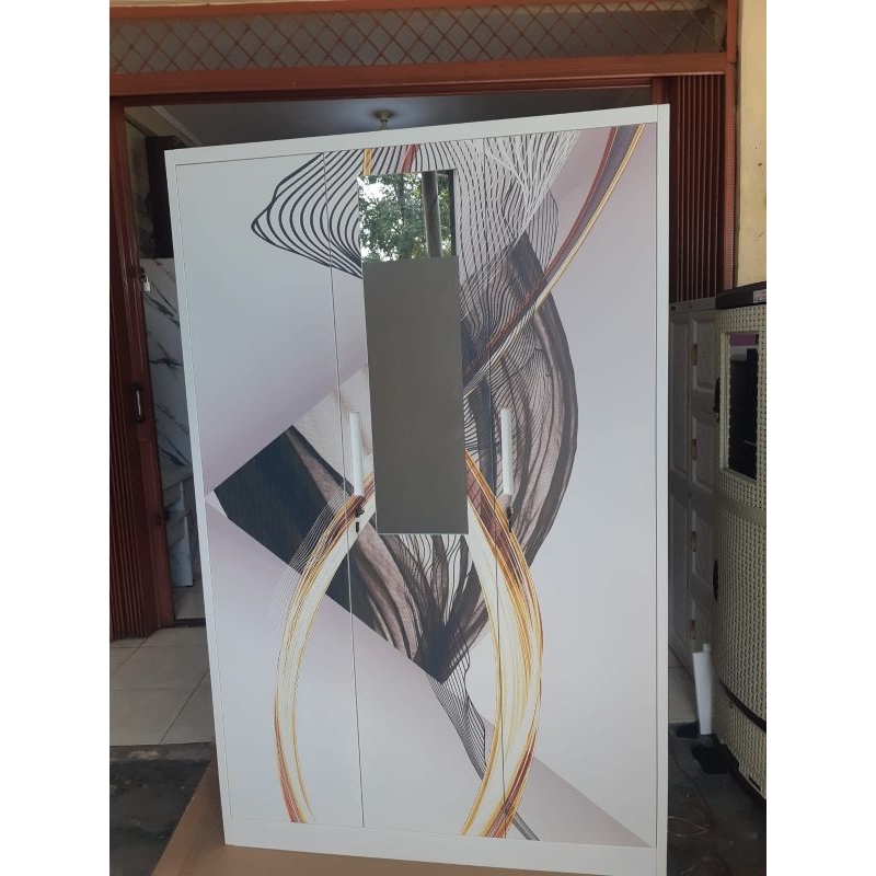 Lemari Plat Besi 3 Pintu Lemari Pakaian Pintu Buka Tutup