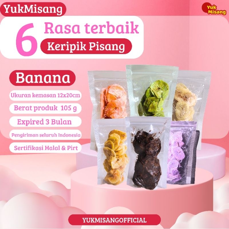 

Keripik Pisang Coklat Lumer 105gram Renyah|Kripik Pisang Coklat Melted