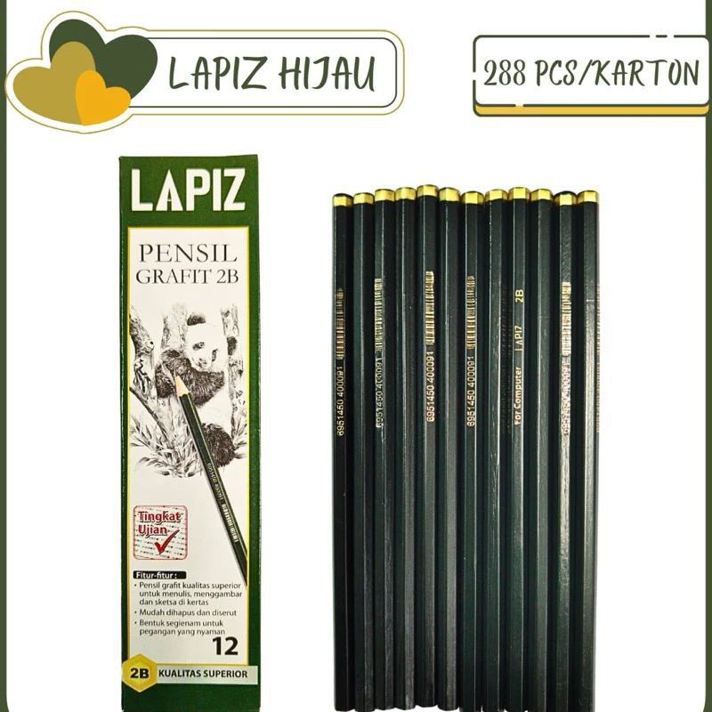 

1pc pensil m200 hijau 2B