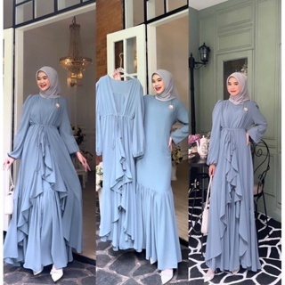 Airyn Set Dress Rompi Bahan Ceruty Gamis Murah 2024 Viral Trendy Masa Kini Murah