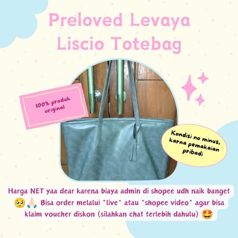 Preloved Levaya Liscio Totebag Zipper-Tas Wanita