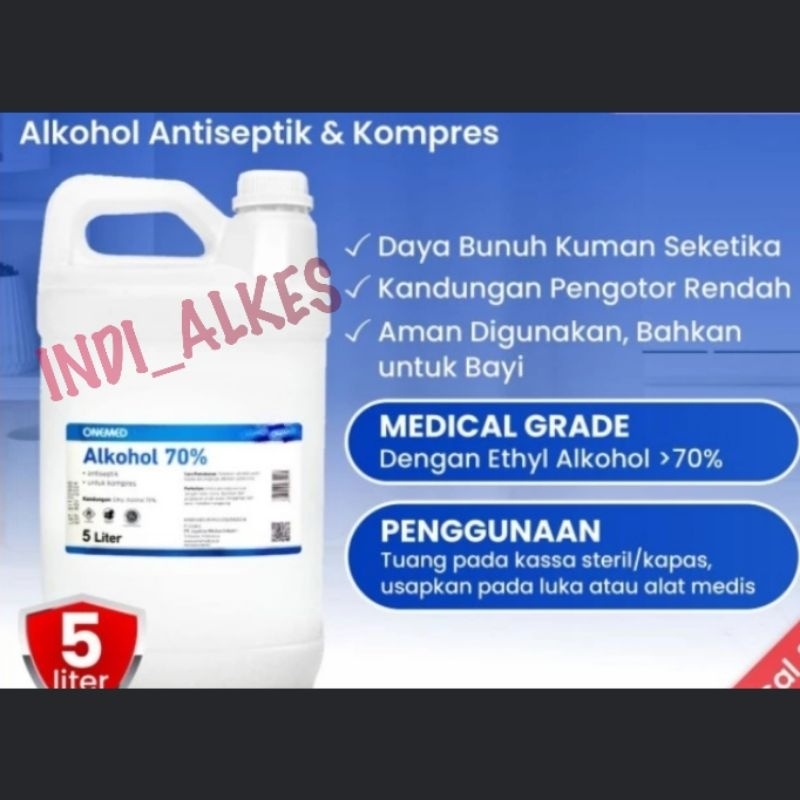 Alkohol 70% ONEMED 5 LITER / Alkohol 5/ Antiseptik/Alkohol Onemed