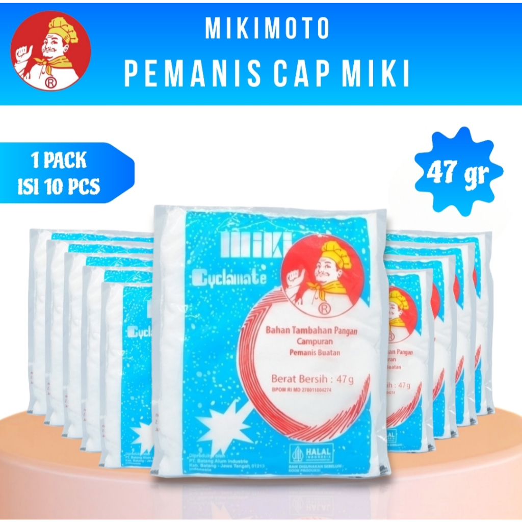 

MIKI Cyclamate Pemanis Miki Sari Manis / Pemanis Makanan Dan Minuman MC 50 - Kemasan 47gr (1 Pack Isi 10 Pcs)