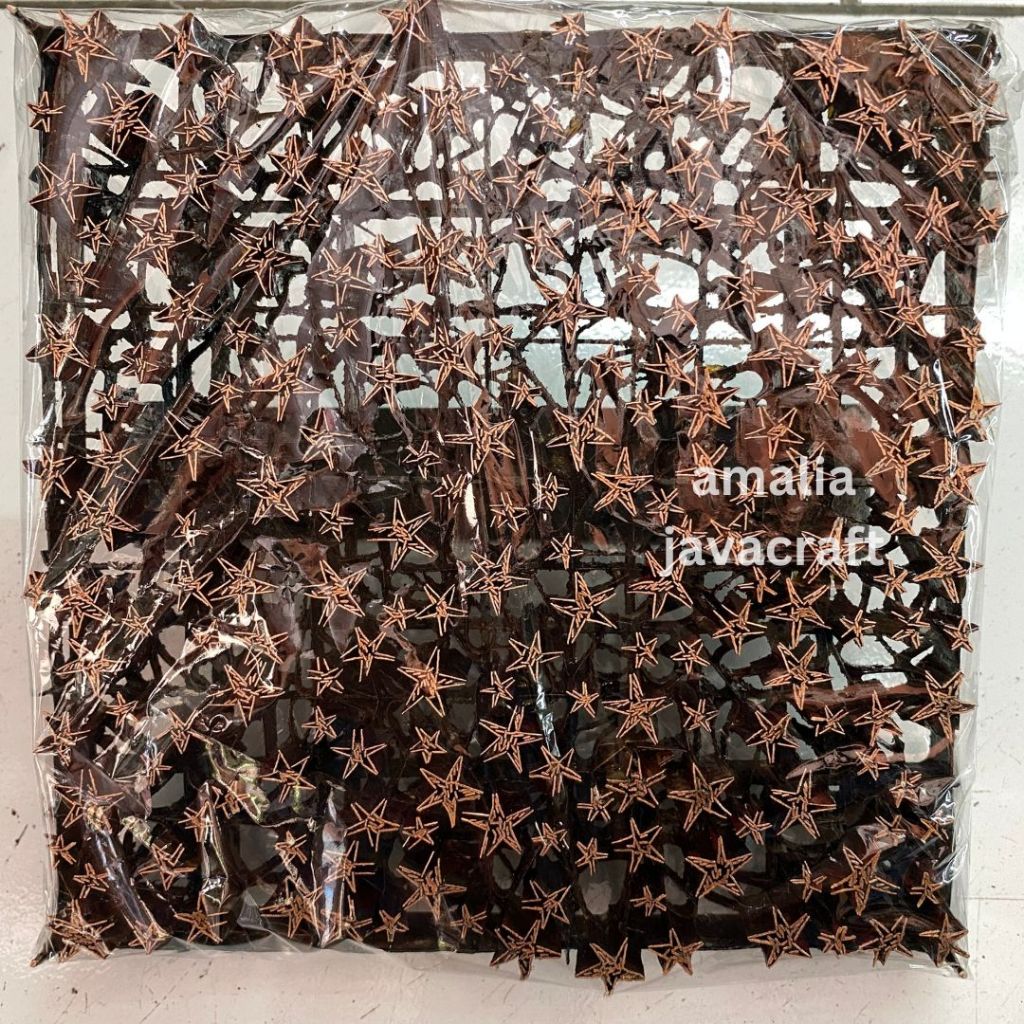 alat cap batik tembaga motif bintang abstrak canting cap batik