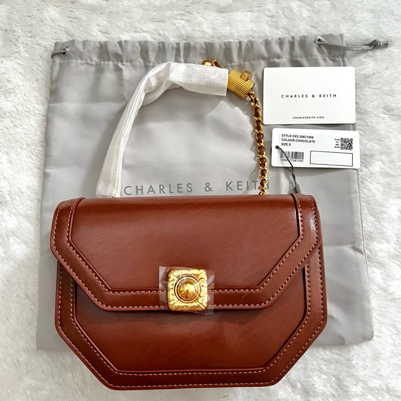 Tas Charles and Keith Avis Two-Tone Geometric Shoulder Bag / Tas Chales & Keith Original New / Tas C