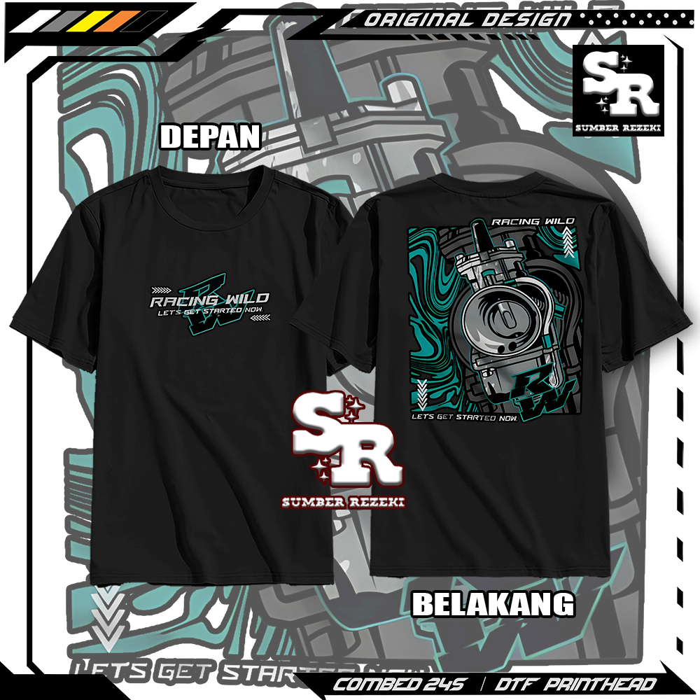Kaos Racing Wild Lets Get Started Now RW Karburator Baju Distro Motor Herex Tshirt Otomotif Bisa COD