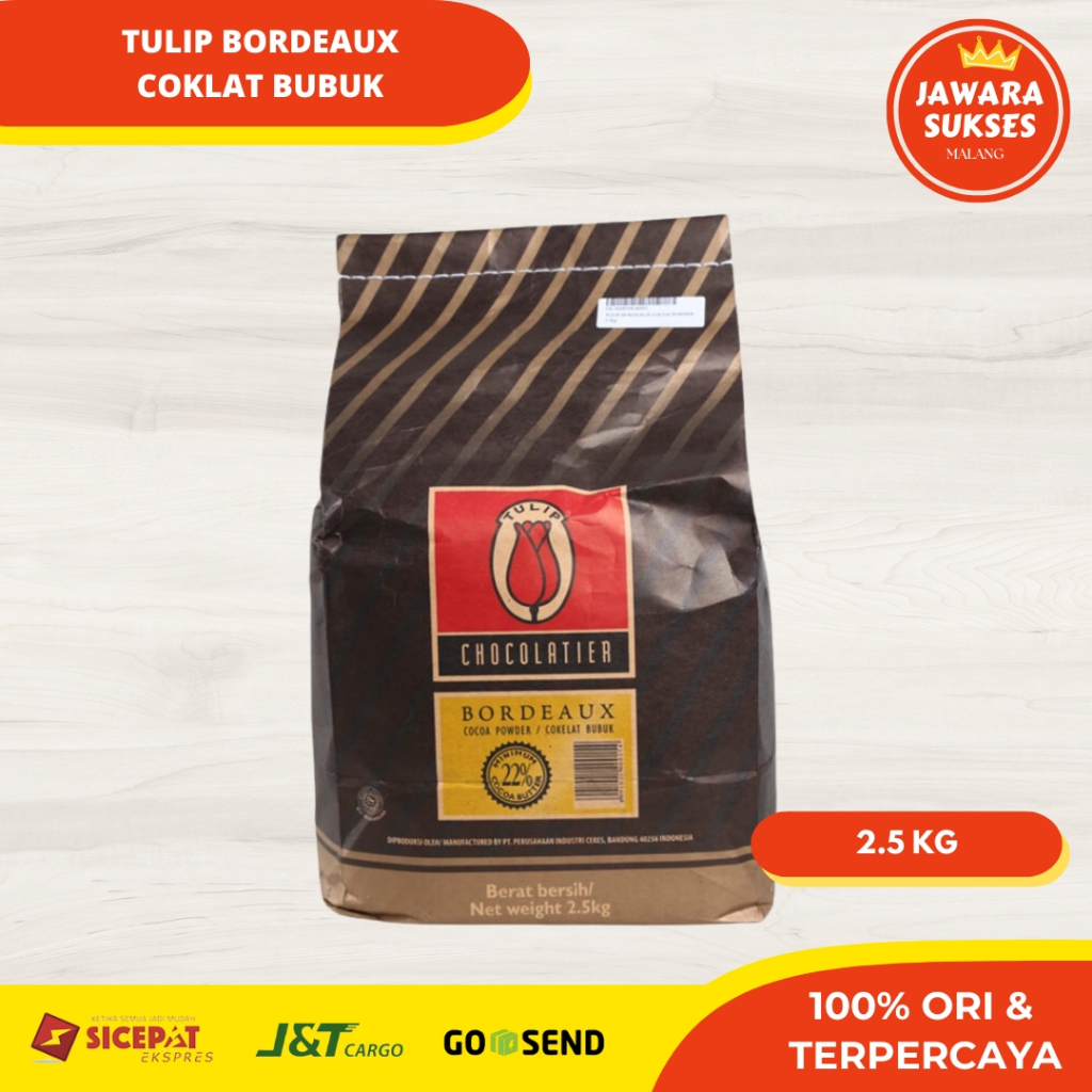 

[2,5 kg | Coklat Bubuk Tulip Bordeaux | Coklat Bubuk Tulip 1 bag isi 2,5 KG Original
