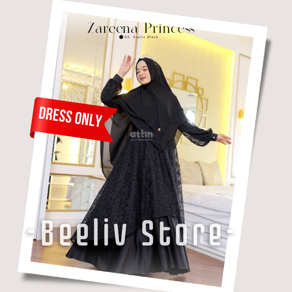 Gamis Umroh Brukat Zareena Princess Dress By Attin Busui