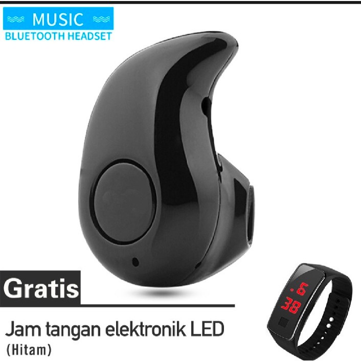 Headset mini KEONG bluetooth tambah 1 gratis jam mini