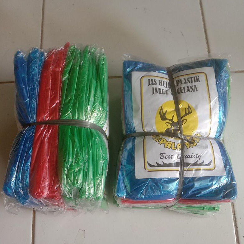KODE W46O 12PcsJas Hujan Plastik Jaket CelanaJas Hujan Setelan Mantol Mantel MurahJas Hujan