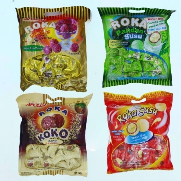 

Apollo Roka Wafer Ball 50pcs 300gram/250gram Original/Susu/Pandan/Koko isi 50Pcs All Varian Cokelat