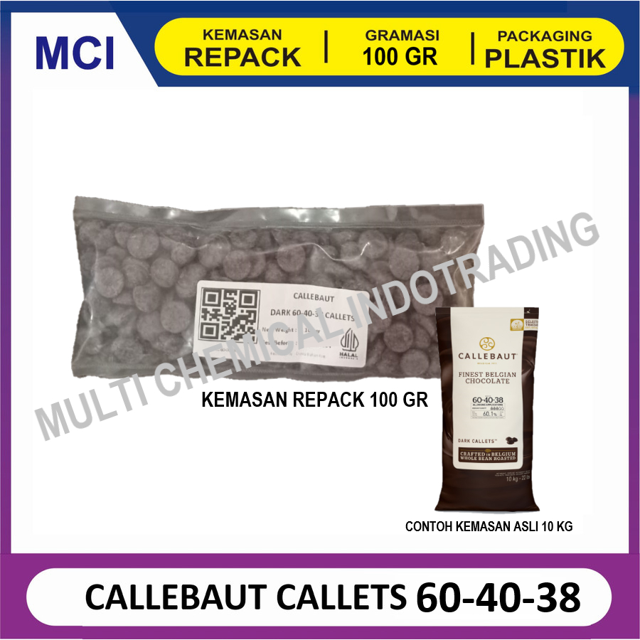 

CALLEBAUT CALLETS DARK & BITTER 60-40-38 - REPACK 100 GR