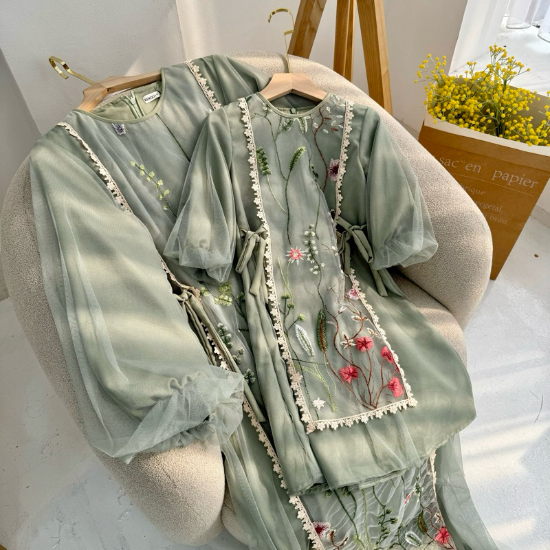 Floral Dress Sage Green (Bisa Busui)