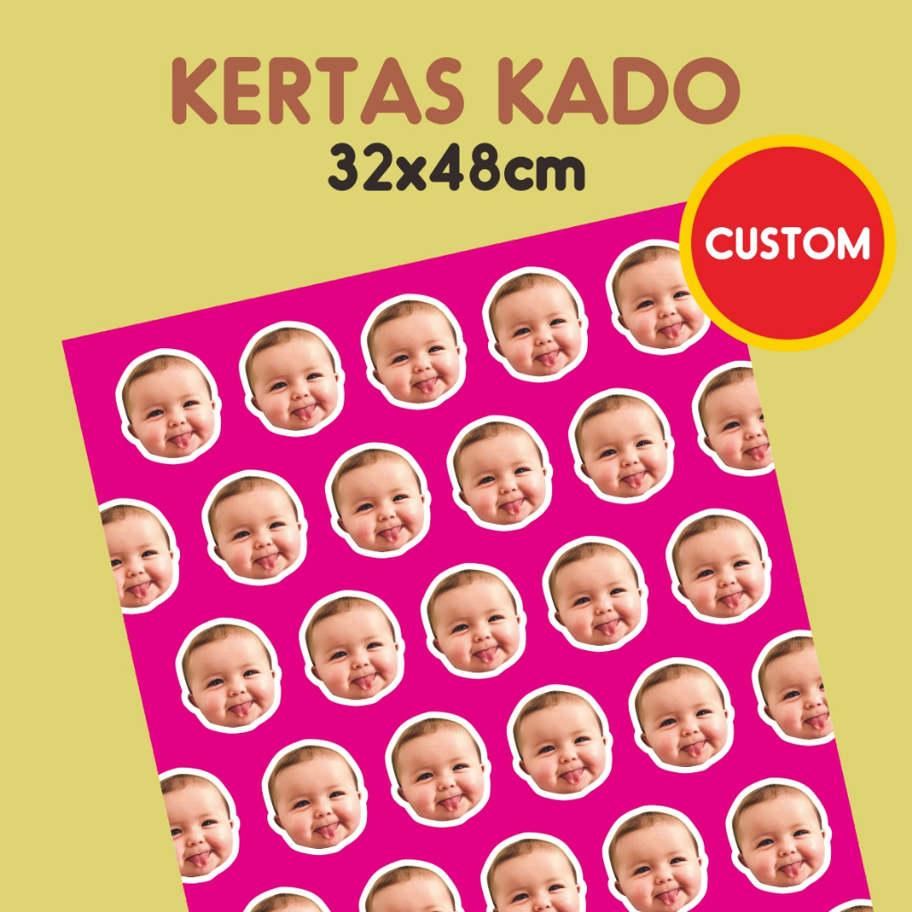 

Kertas Kado Custom Wajah Free Custom | Kertas Bungkus Kado