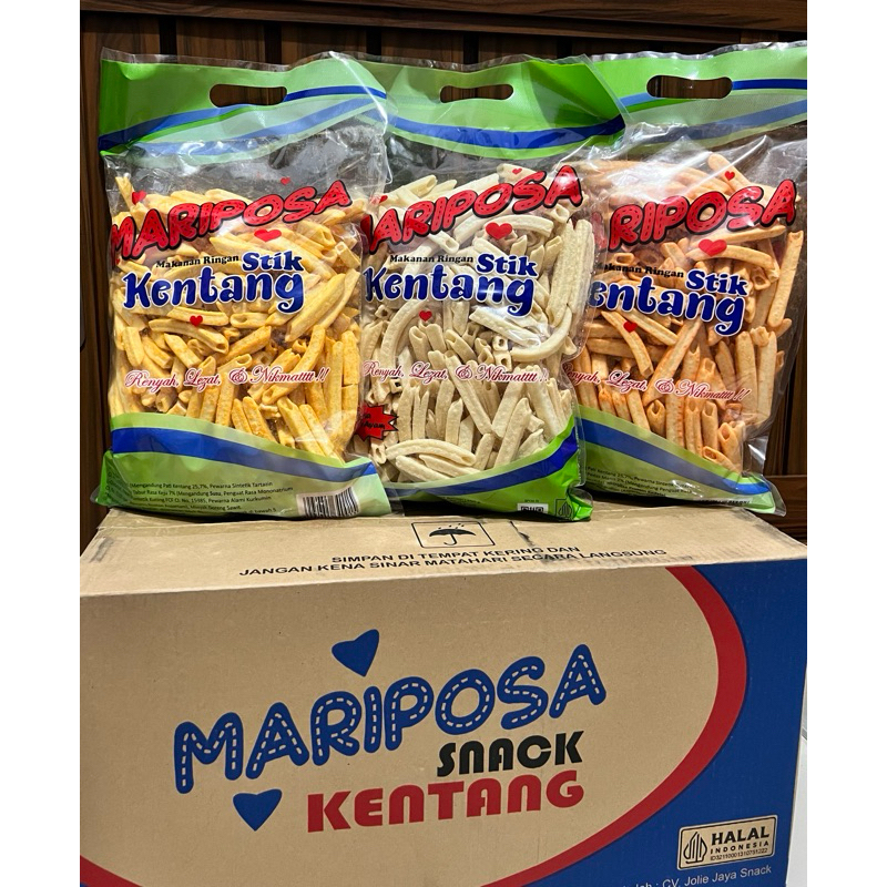 

STIK KENTANG SNACK MARIPOSA 250gr ORIGINAL / BALADO / KEJU