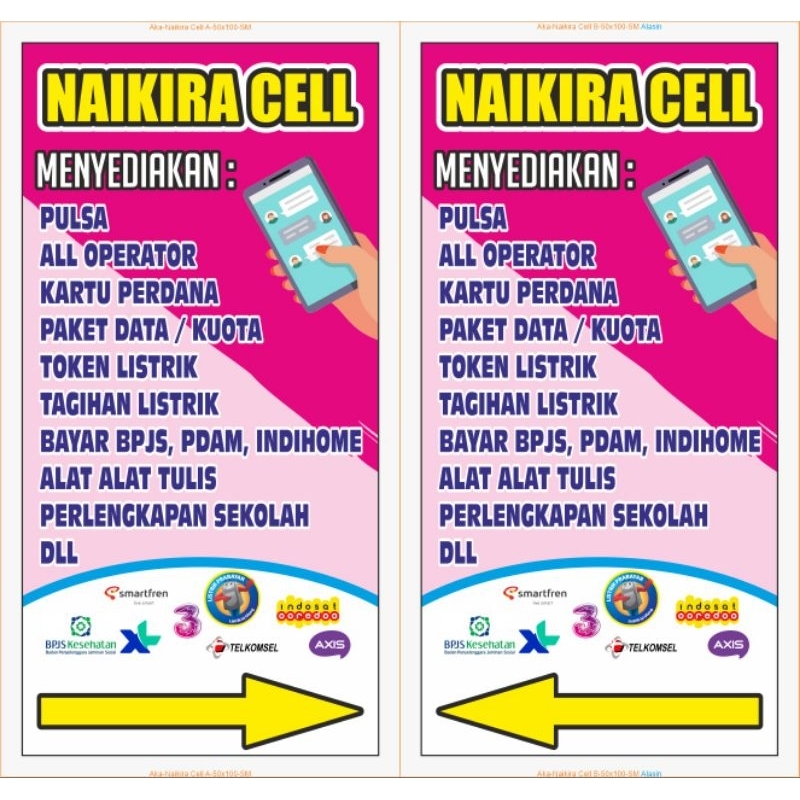 Spanduk / Banner Cellular, Jualan Pulsa Bisa Request