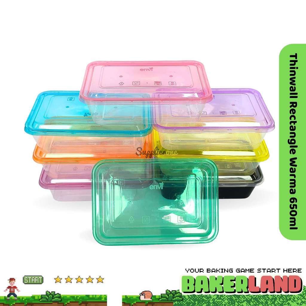 Thinwall 650 ml Warna / Thinwall Special Edition Warna / Lunch Box Plastik / Wadah plastik / Food Co