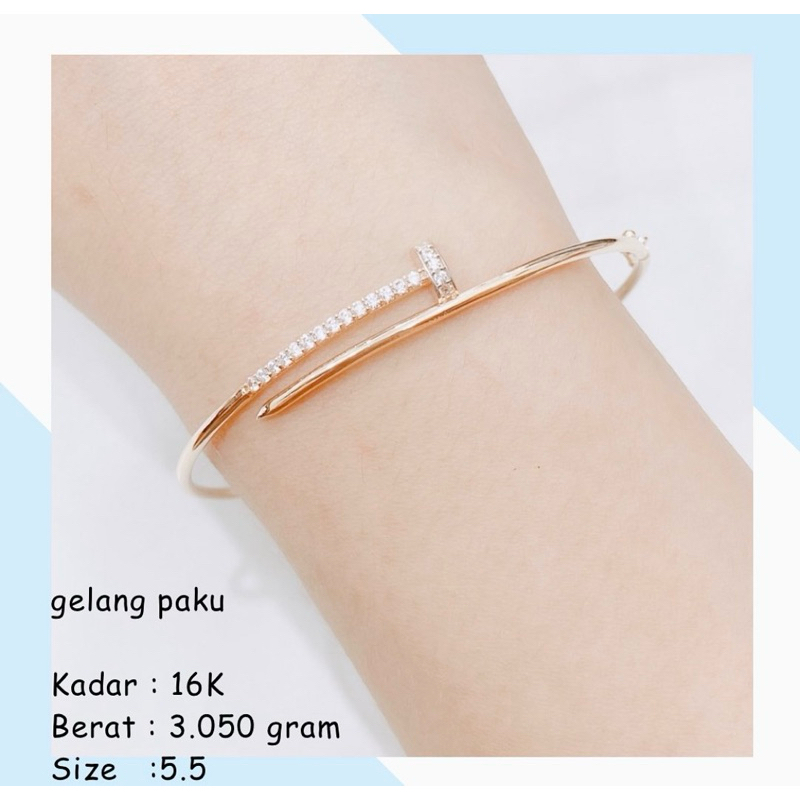 Gelang Emas Paku Vrs MT Putih 16K 3.050Gr