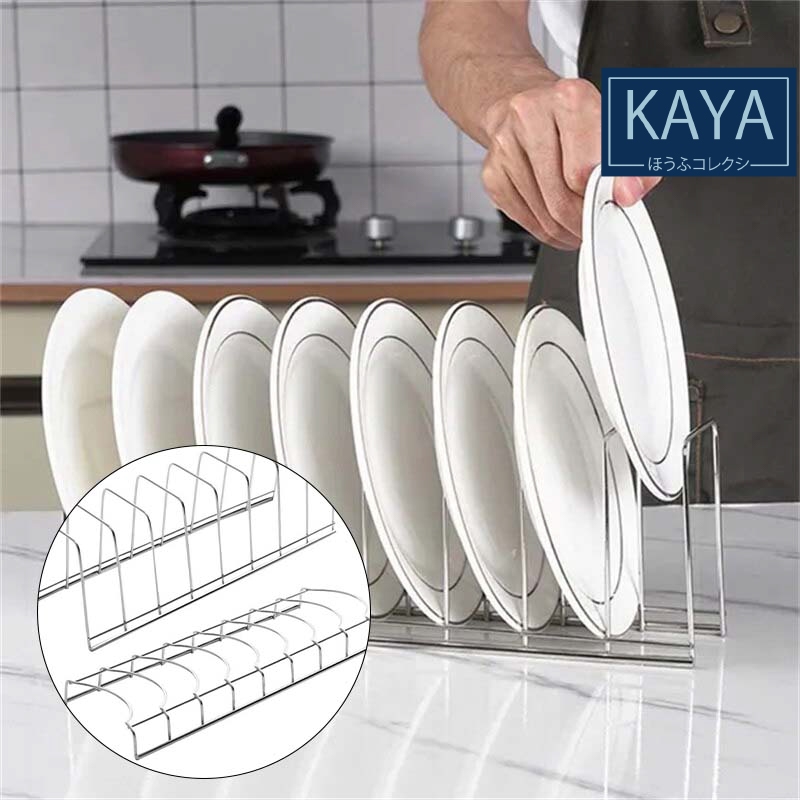 Rak Penyimpanan Piring Dapur Rak Multifungsi Stainless Steel Tirisan Piring Rak Piring Tempat