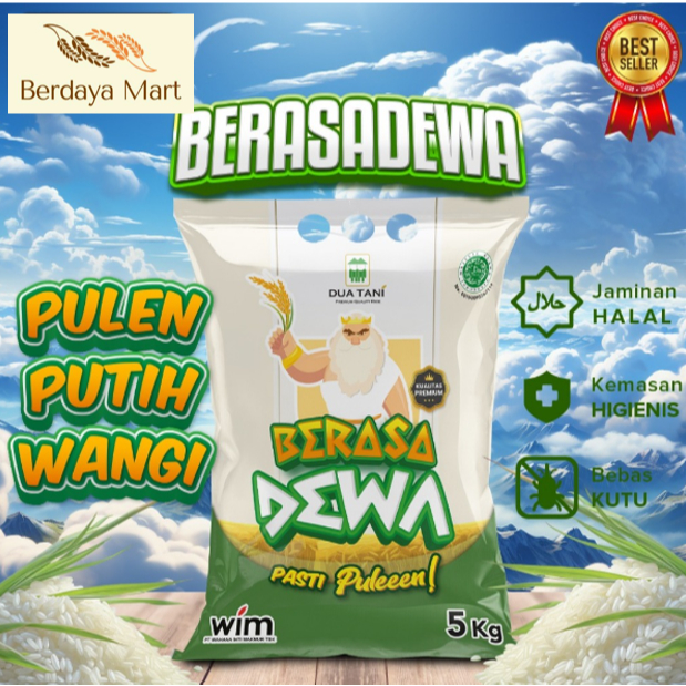 

Beras Dua Tani Berasa Dewa Kualitas Premium 5kg (Pasti Pulen)