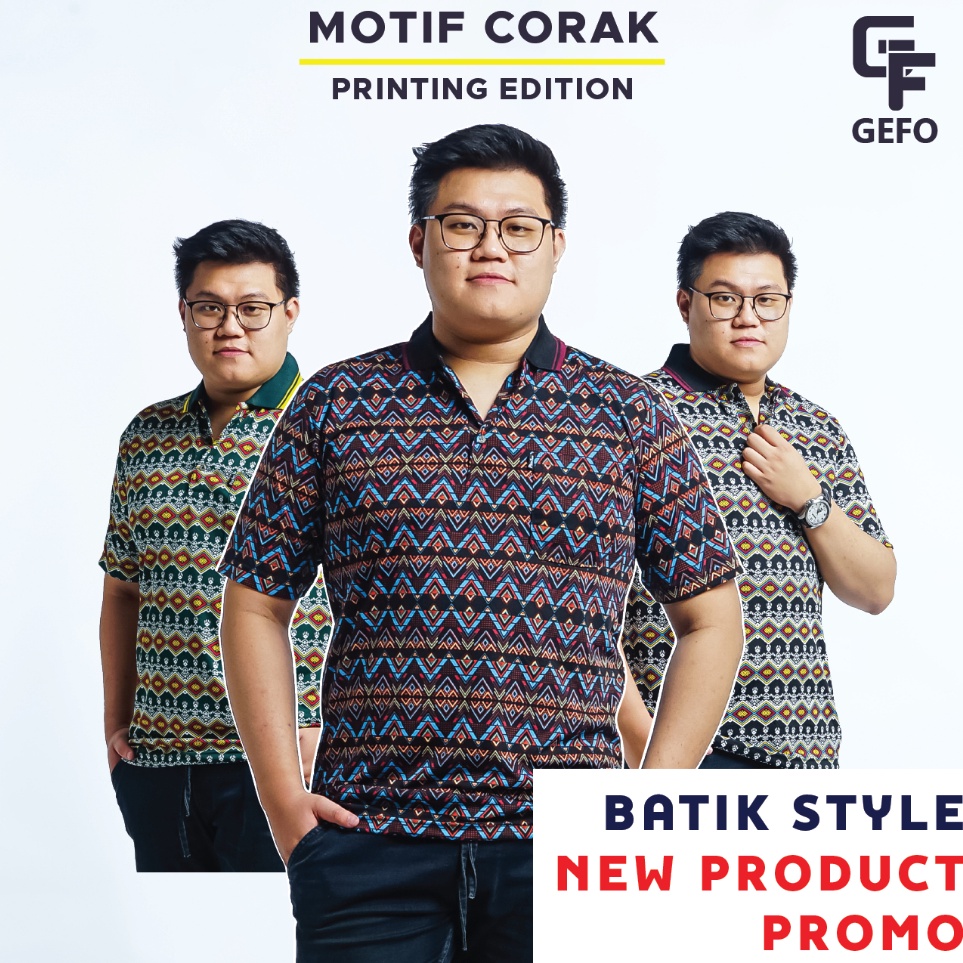 Limited Gefo  KAOS BATIK PRIA KAOS KERAH PRIA DEWASA KAOS BAPAK BAPAK BERKERAH