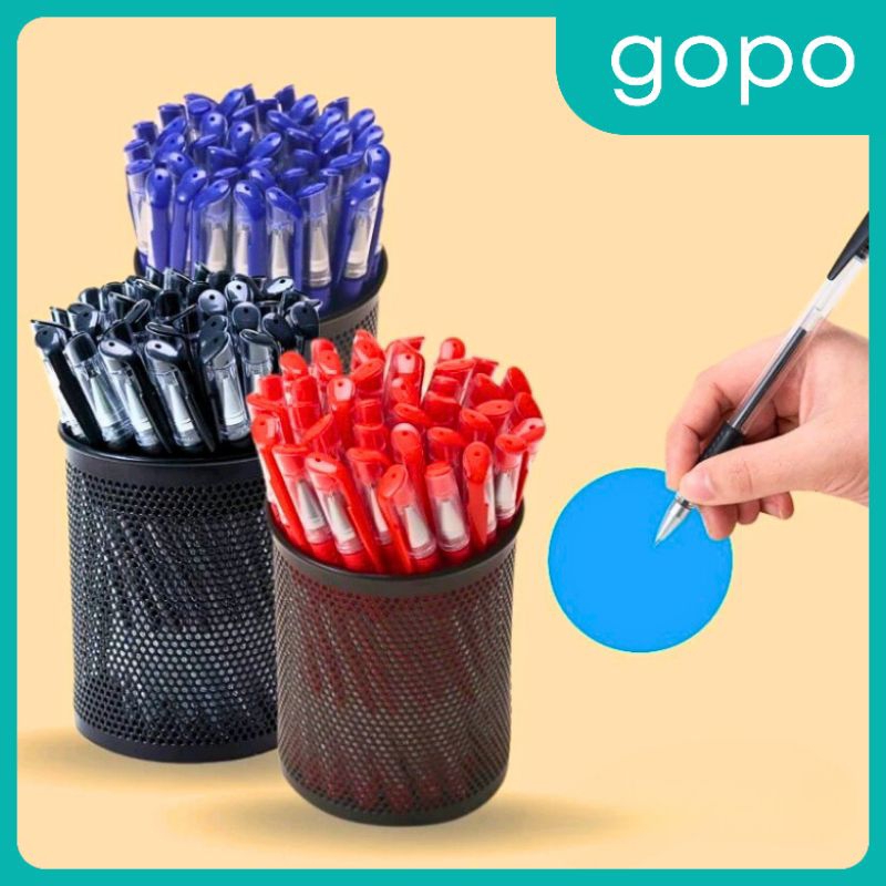 

GOPO - Pulpen Gel Pena Ballpoint 0.5mm Hitam Merah Biru