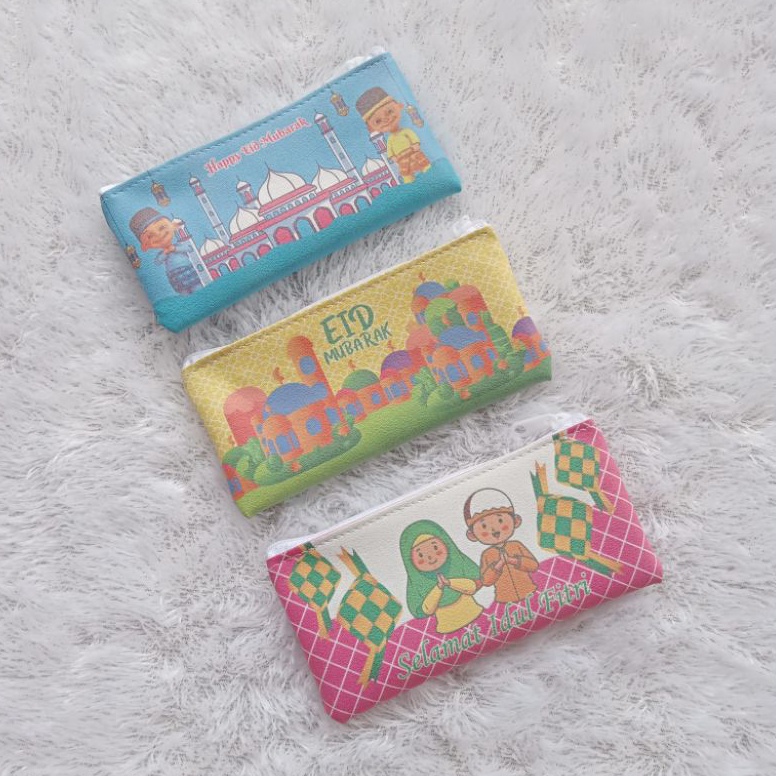 

KODE V47B dpt 12pcs dompet lebaran printing panjang kotak pensil lebaran