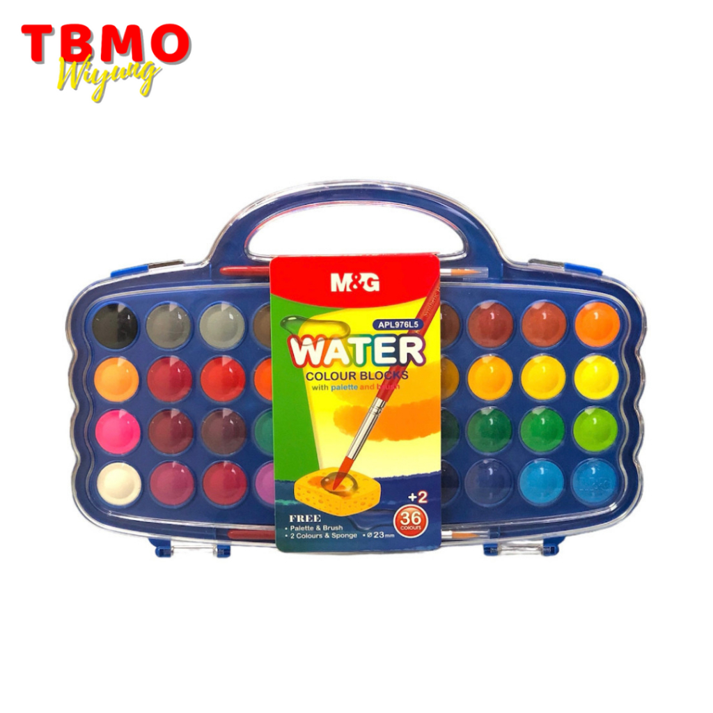 

TBMO Water Colour Blocks M&G 36+2 23mm Warna With Brush and Palette APL976L5
