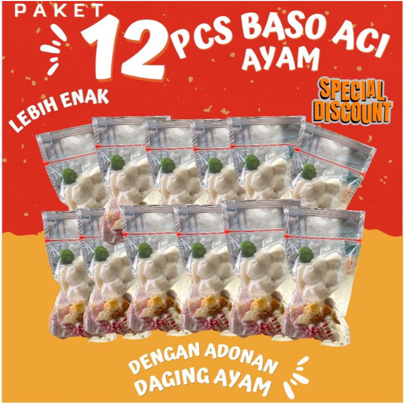 

12 BUNGKUS BASO ACI AYAM ENAK GURIH