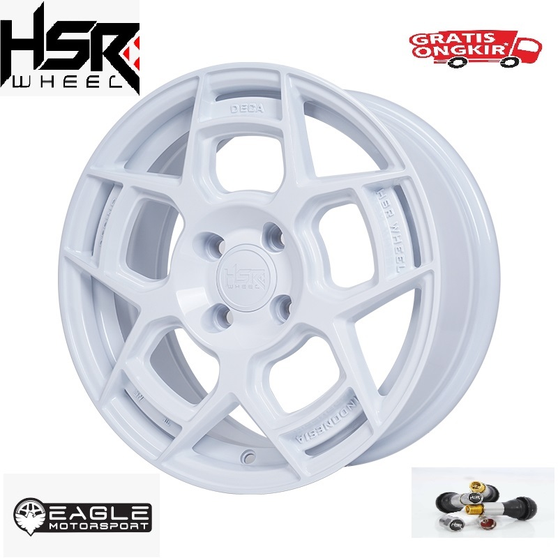 VELG Mobil R15 Warna Putih Untuk Brio Jazz Agya Karimun Dll HSR Desing