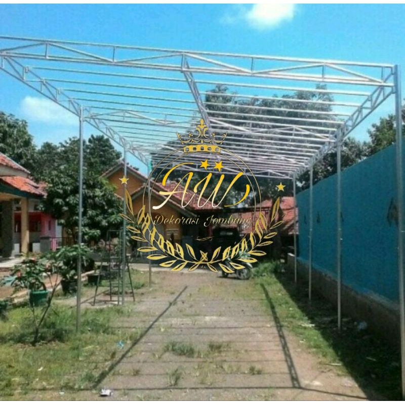 fullset rangka tenda, tenda besi, rangka terop, terop, tenda hajatan, tenda pesta