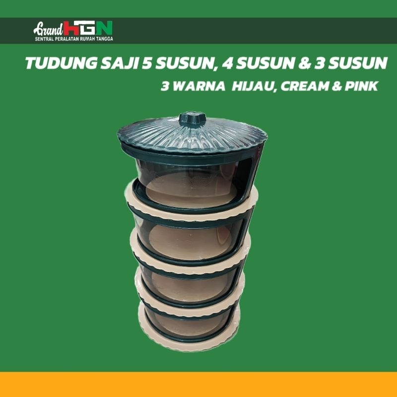 TUDUNG SAJI 4 SUSUN HIJAU TUA