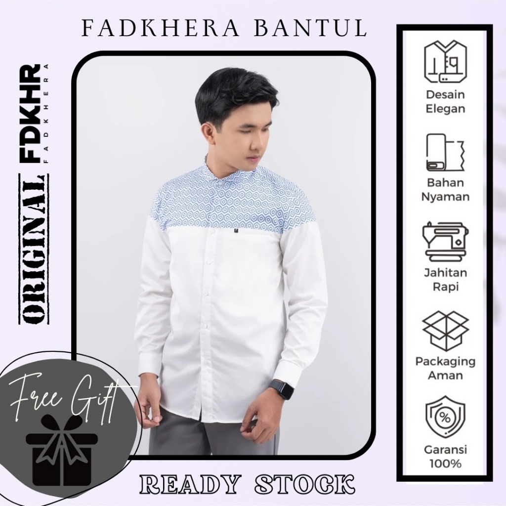 KOKO DEWASA MODERN FADKHERA OFFICIAL ZABRAN LENGAN PANJANG DAN PENDEK  WHITE PUTIH