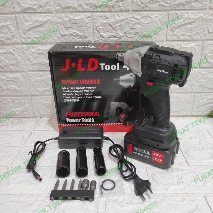 JLD 48S CORDLESS IMPACT WRENCH 48V BOR BUKA BAUT KUNCI 48 VOLT