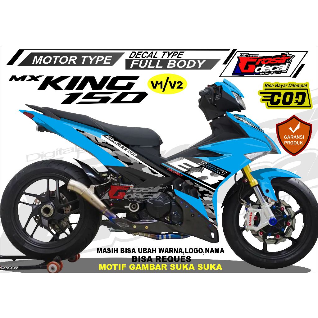Decal Mx King 150 V1 / V2 Full Body Fullblok Bebas Reques Dekal Mx King 150 Full Body