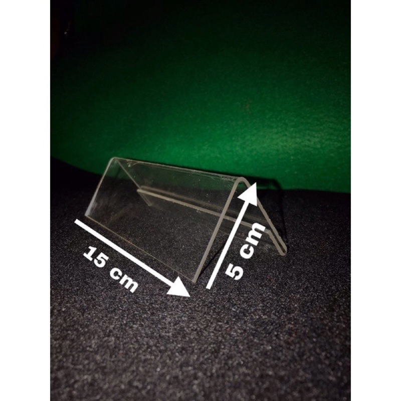 

papan nama meja akrilik 5cm x 15cm segitiga 1 sisi