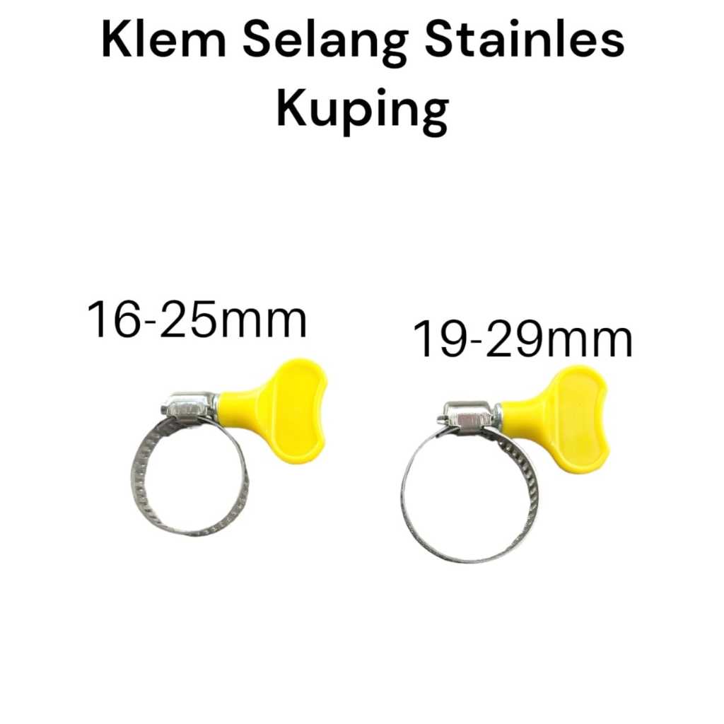 Klem Selang Stainless Kuping Klem Selang Size 1/2 Inch - 1 Inch