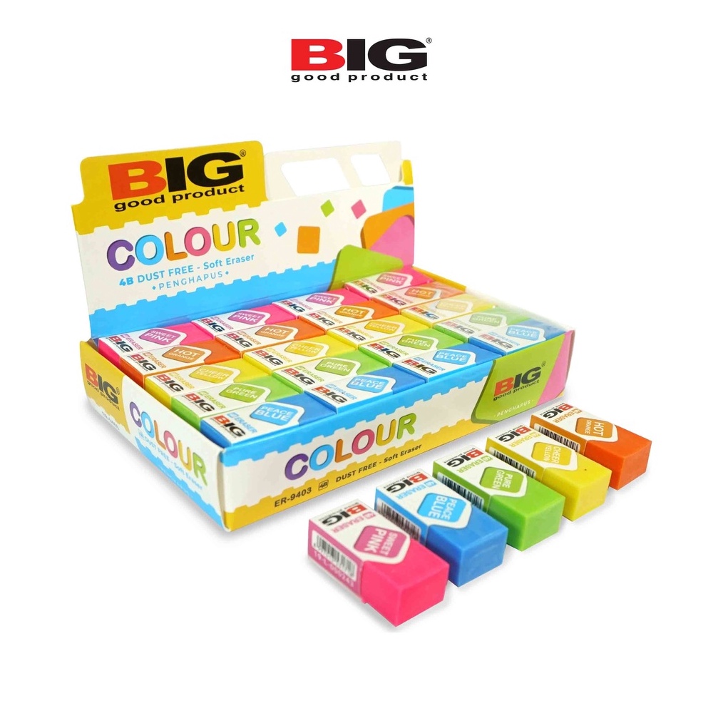 

KODE W5Y 4 Pcs BIG Penghapus Eraser Pensil Warna Warni Kecil Dust Free ER943