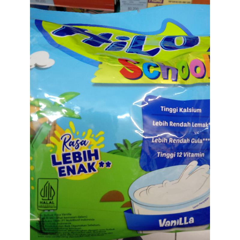

susu bubuk hilo school rasa vanilla per pouch isi 10 sachet