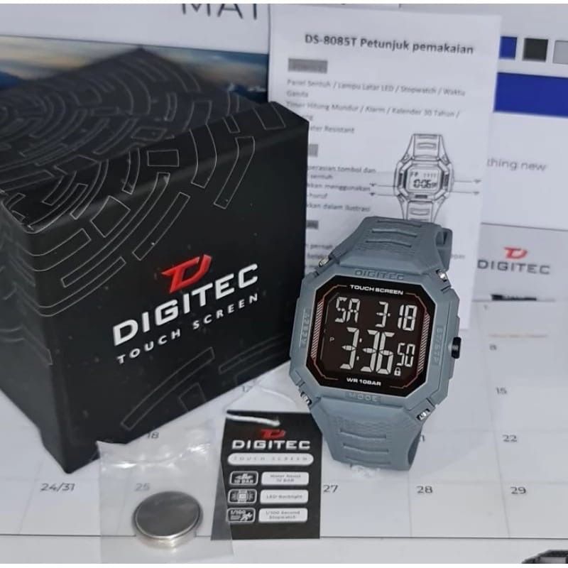 Jam Tangan Pria DIGITEC Original Tahan Air DS-8085T