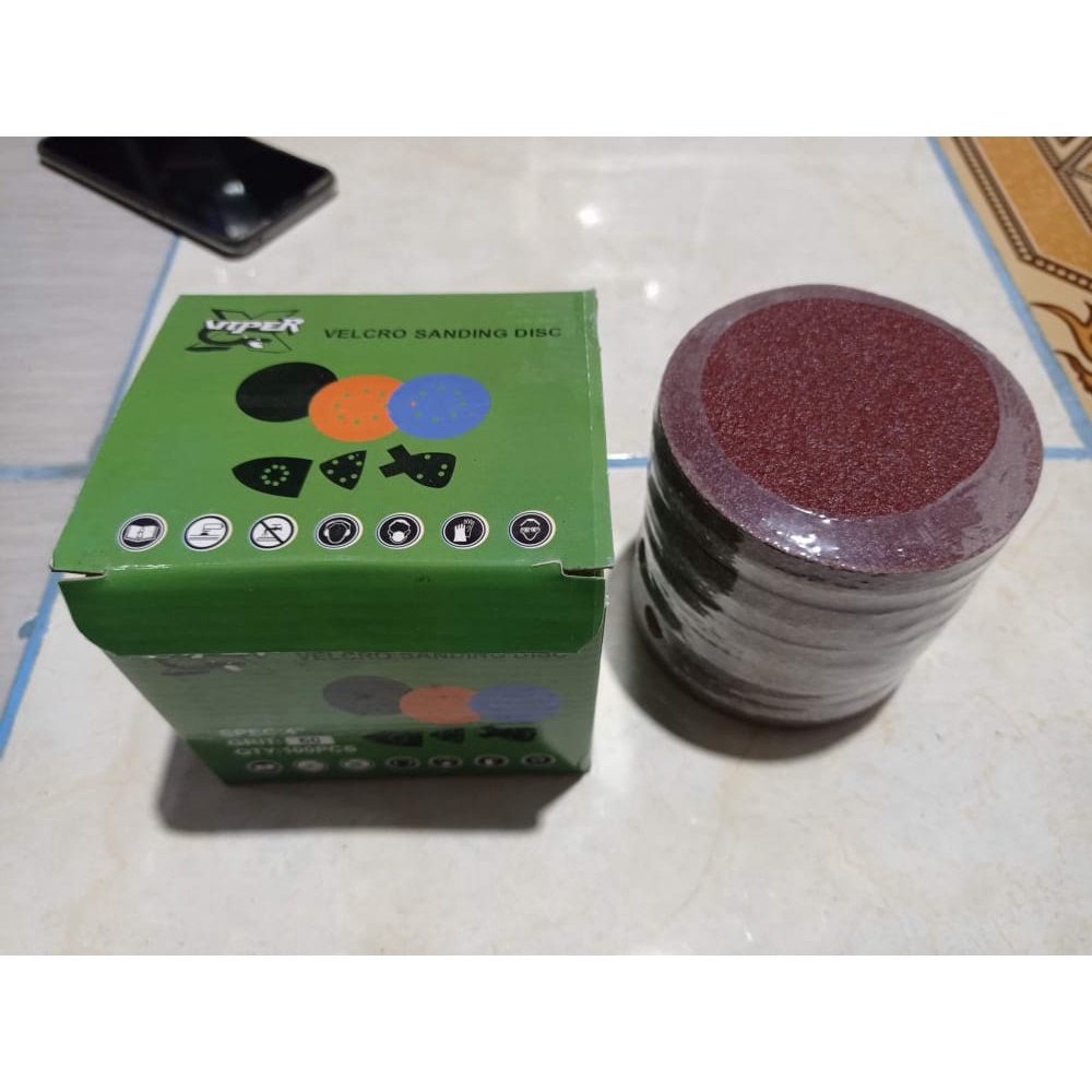 AMPLAS BULAT 4"/AMPLAS GERINDA 4"/AMPLAS/KERTAS GOSOK BULAT/KERTAS GOSOK/GRIFT 60,100,120,150,180