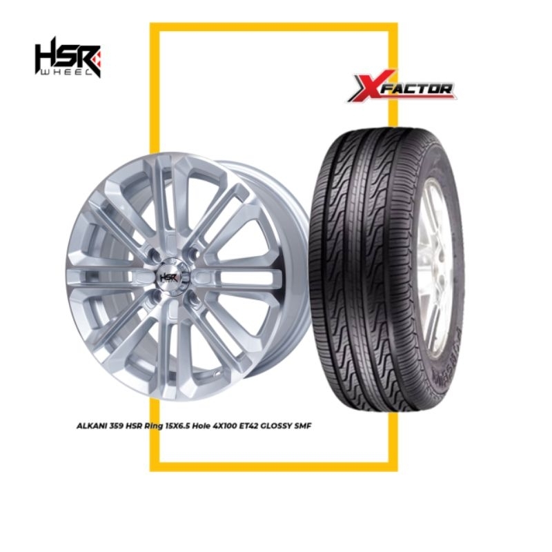 PROMO VELG + BAN UNTUK HONDA MOBILIO HSR ALKANI R15 + BAN 185/65 R15 FORCEUM TRIDEKA