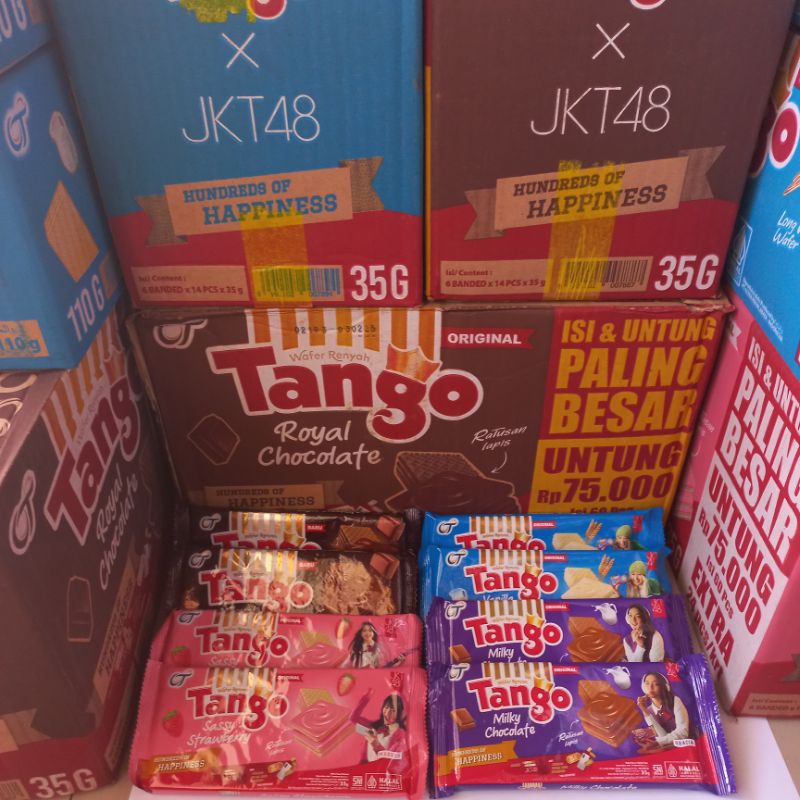 

wafer tango 35 gram kemasan JKT 48 1 dus isi 78 pcs