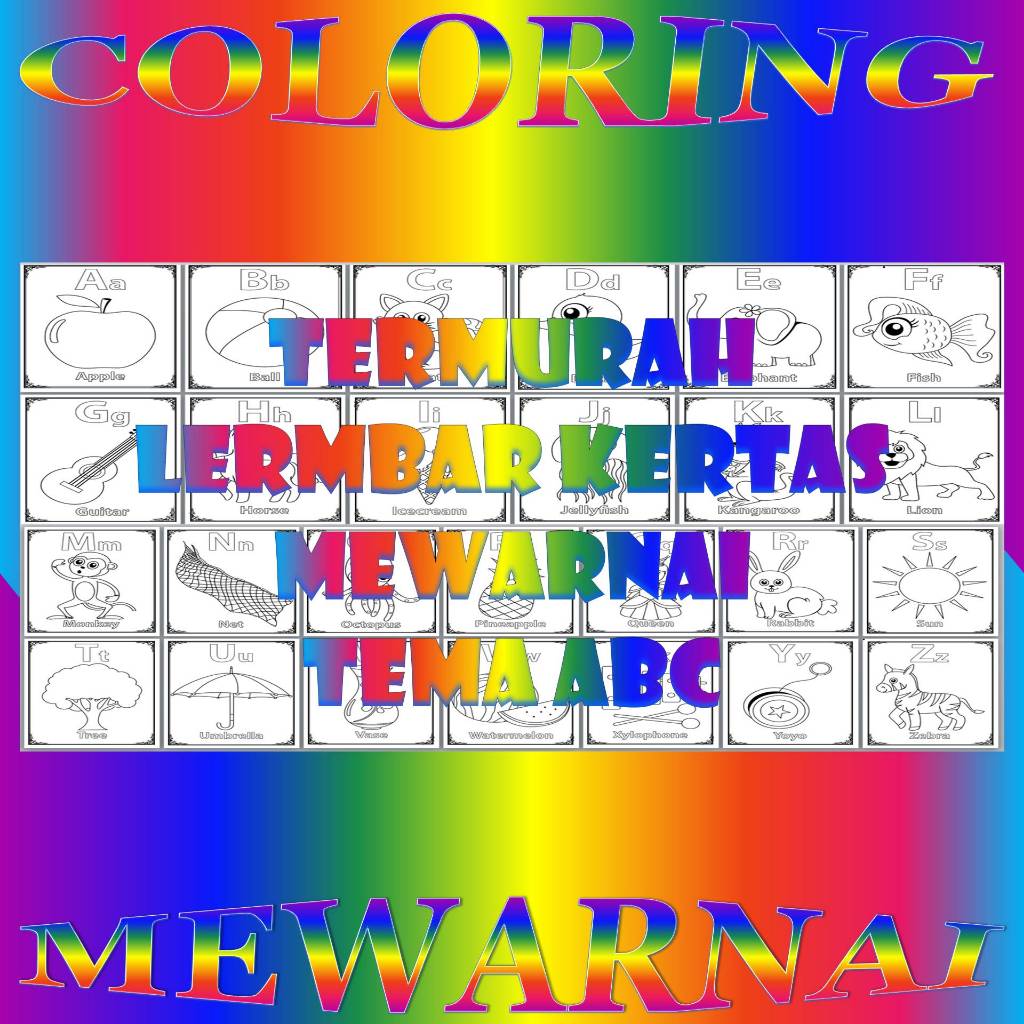 

Tema ABC Lembar Kertas Mewarnai