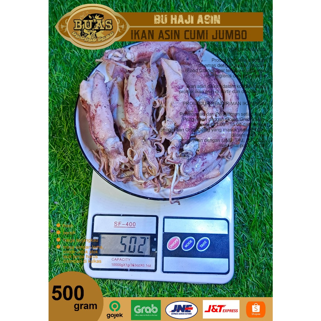 

Ikan Asin Bandung Cumi Jumbo 500 Gram BUAS | Ikan Asin Bandung | Ikan Asin Cumi Bandung | Asin Buas